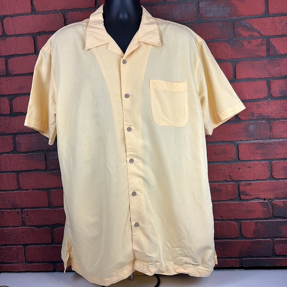 Harriton Mens‎ Yellow Button Down Short Sleeve Extra Large - Picture 1 of 6